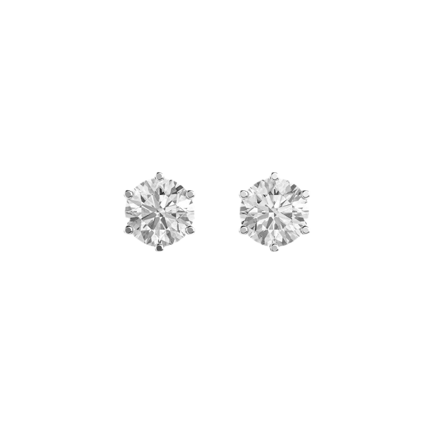 12 to 20ct Round Diamond Solitaire Stud - Tiri
