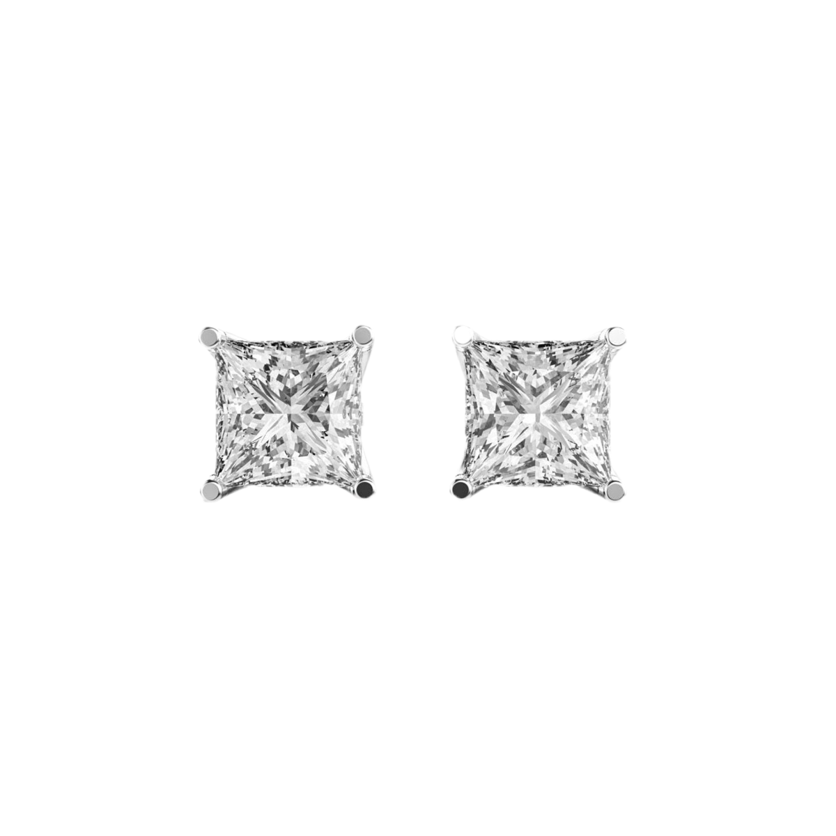 1.50 TW Princess Diamond Studs