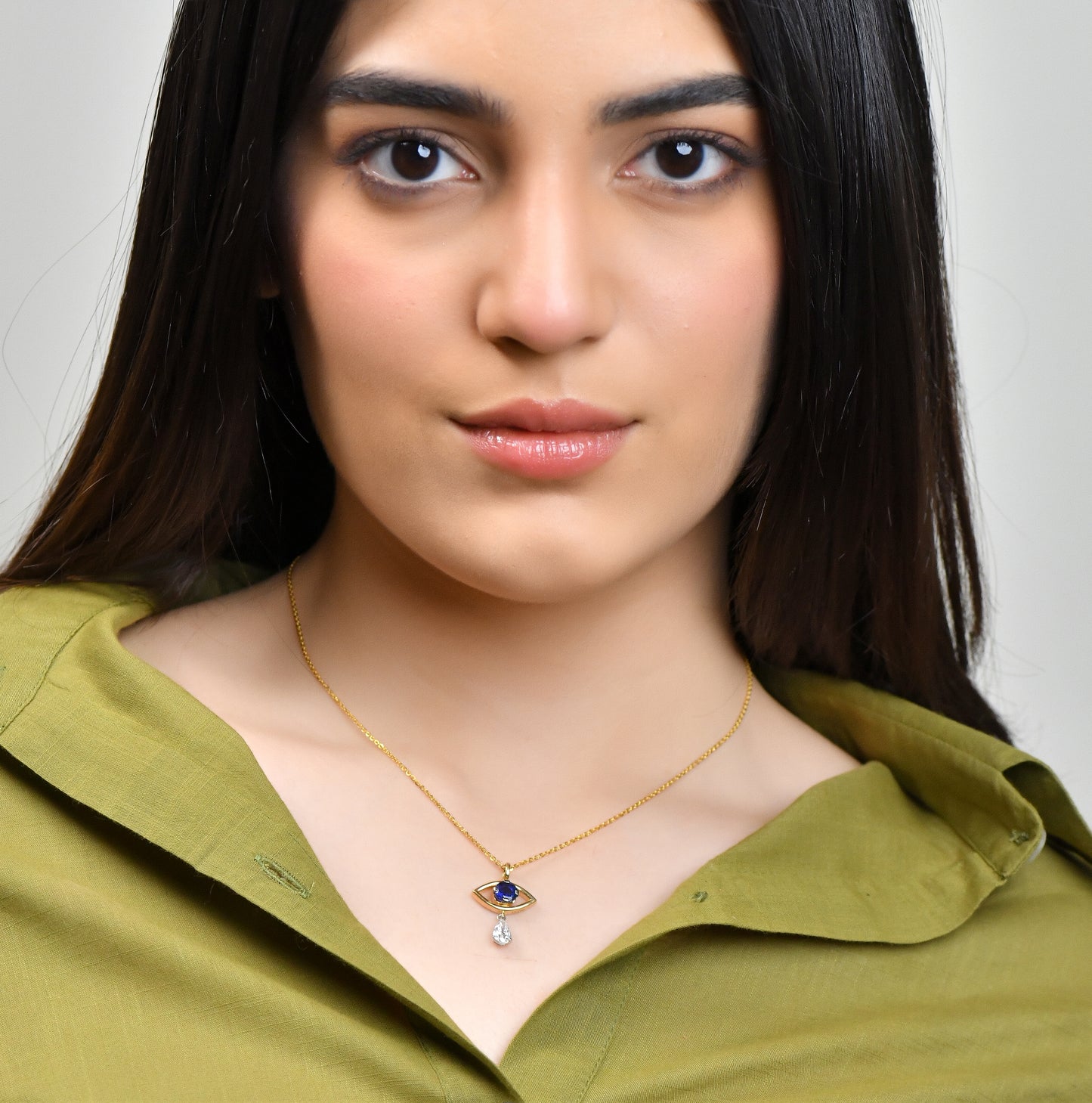 1.58 TW Diamond Evil Eye Pendant