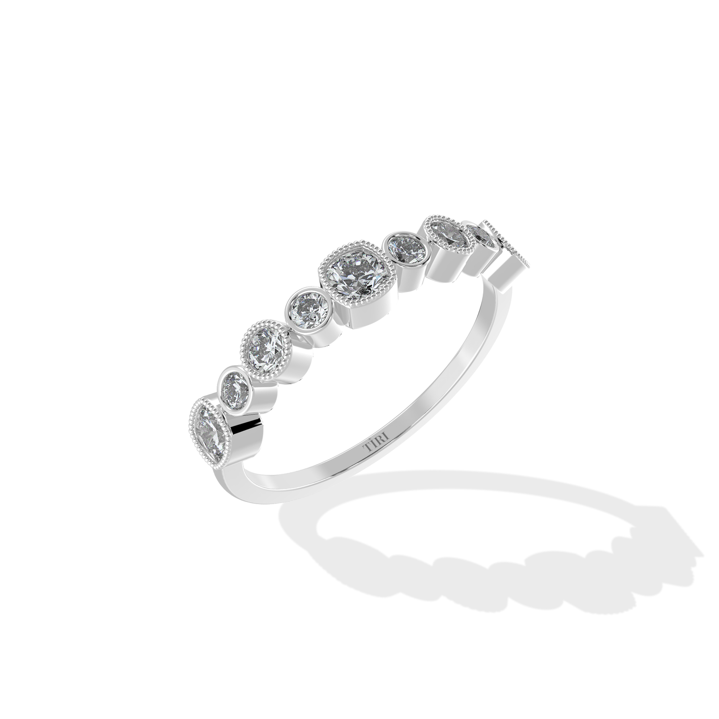 Tiri 0.50 TW diamond ring showcasing a sparkling diamond solitaire set in a sleek band.