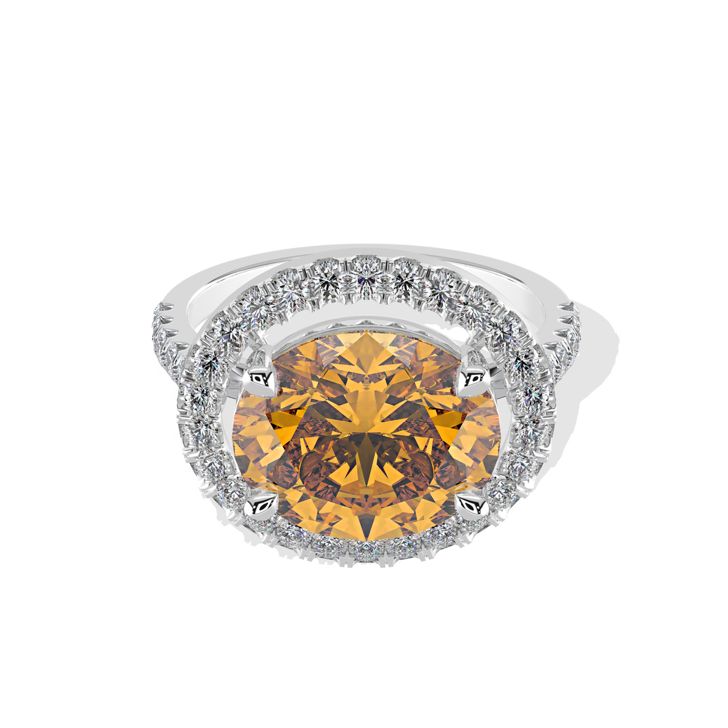 0.78 TW Diamond 2.03 Yellow Cl Stone Ring