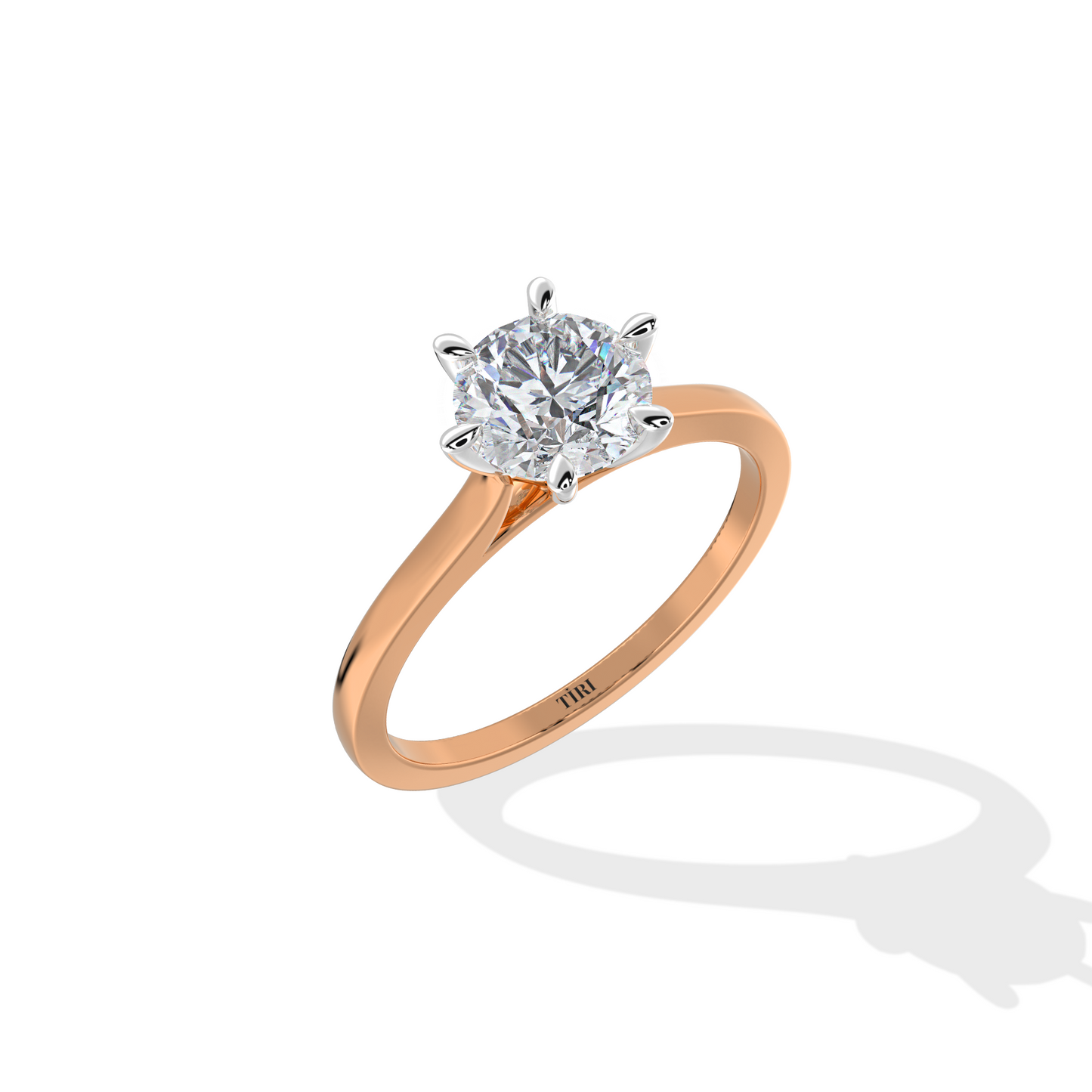 0.85 TW 6 Prong Round Diamond Ring