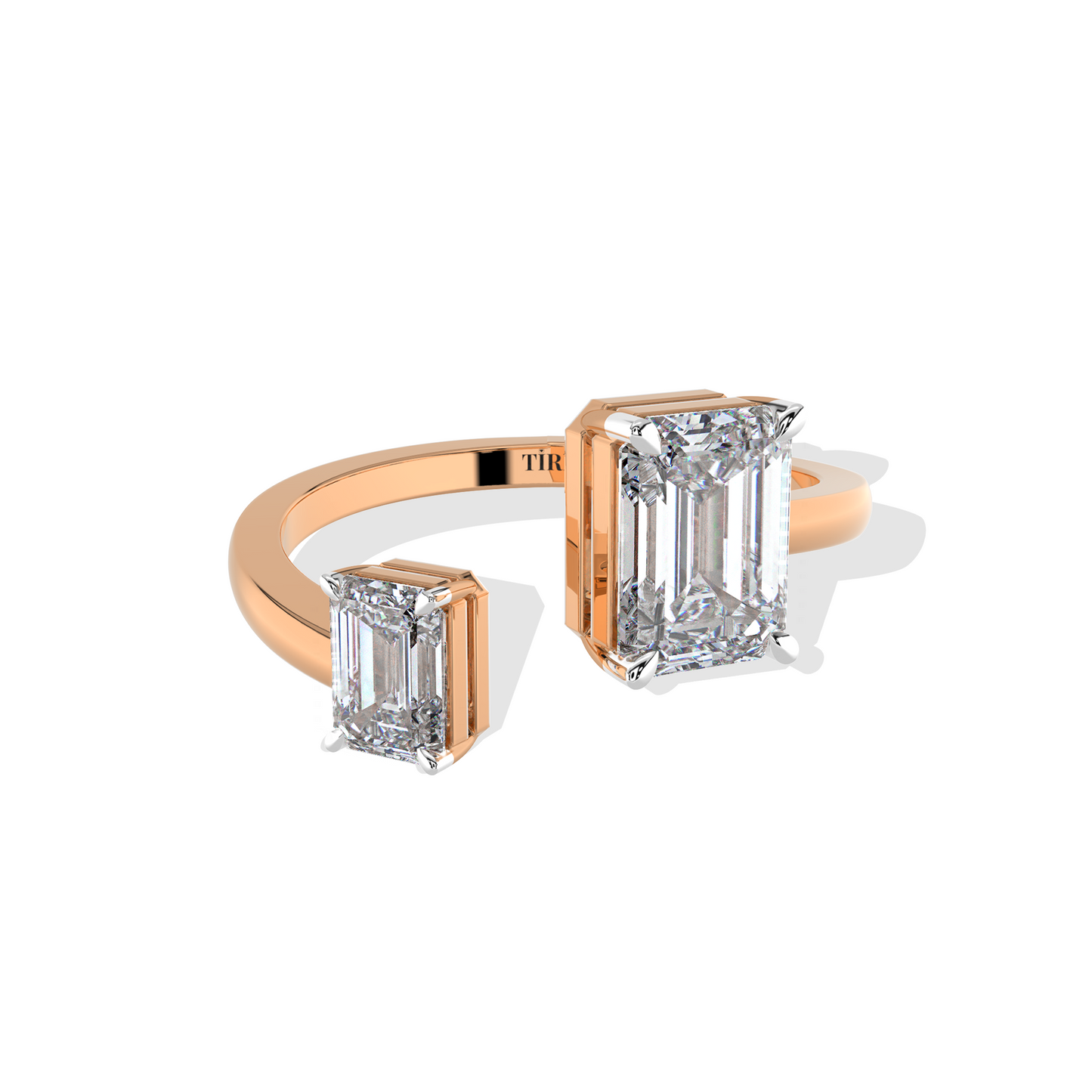 1.39 TW Duo Emerald Diamond Ring