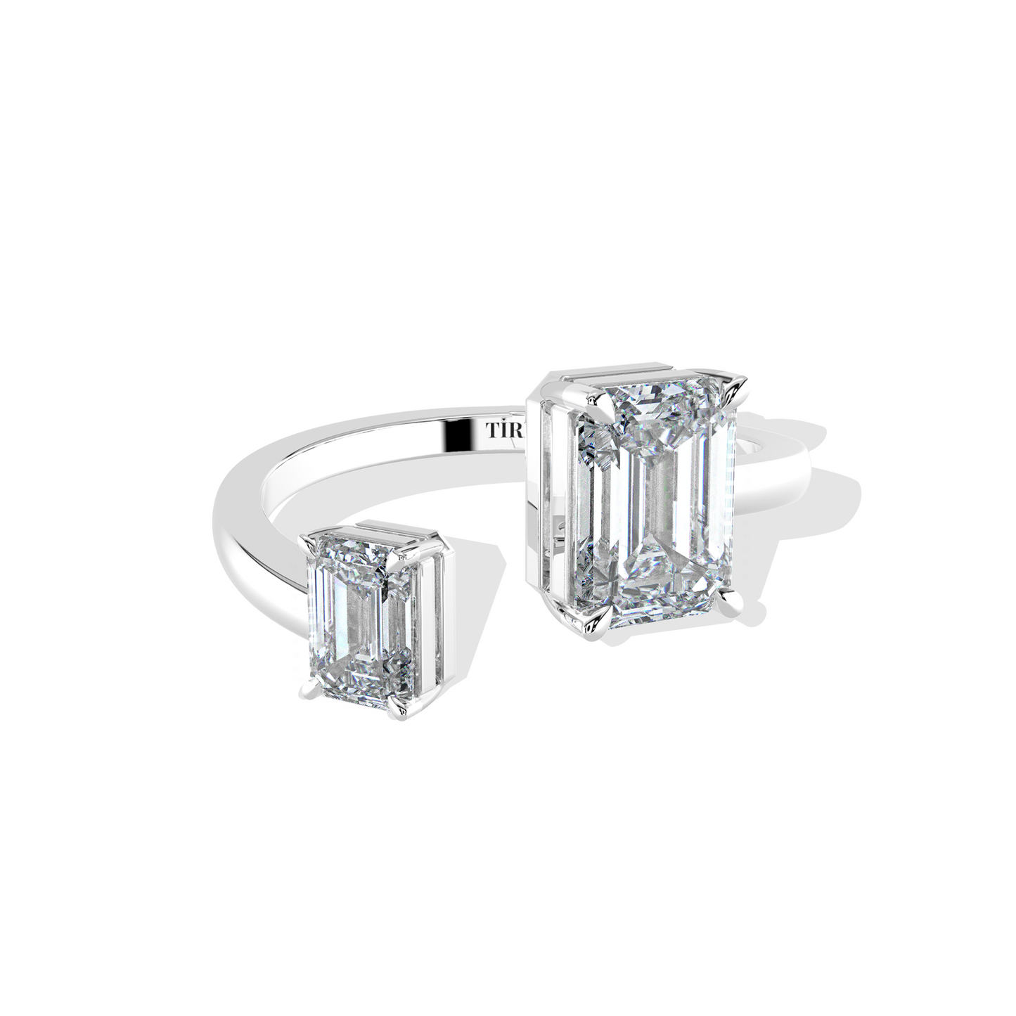 1.39 TW Duo Emerald Diamond Ring