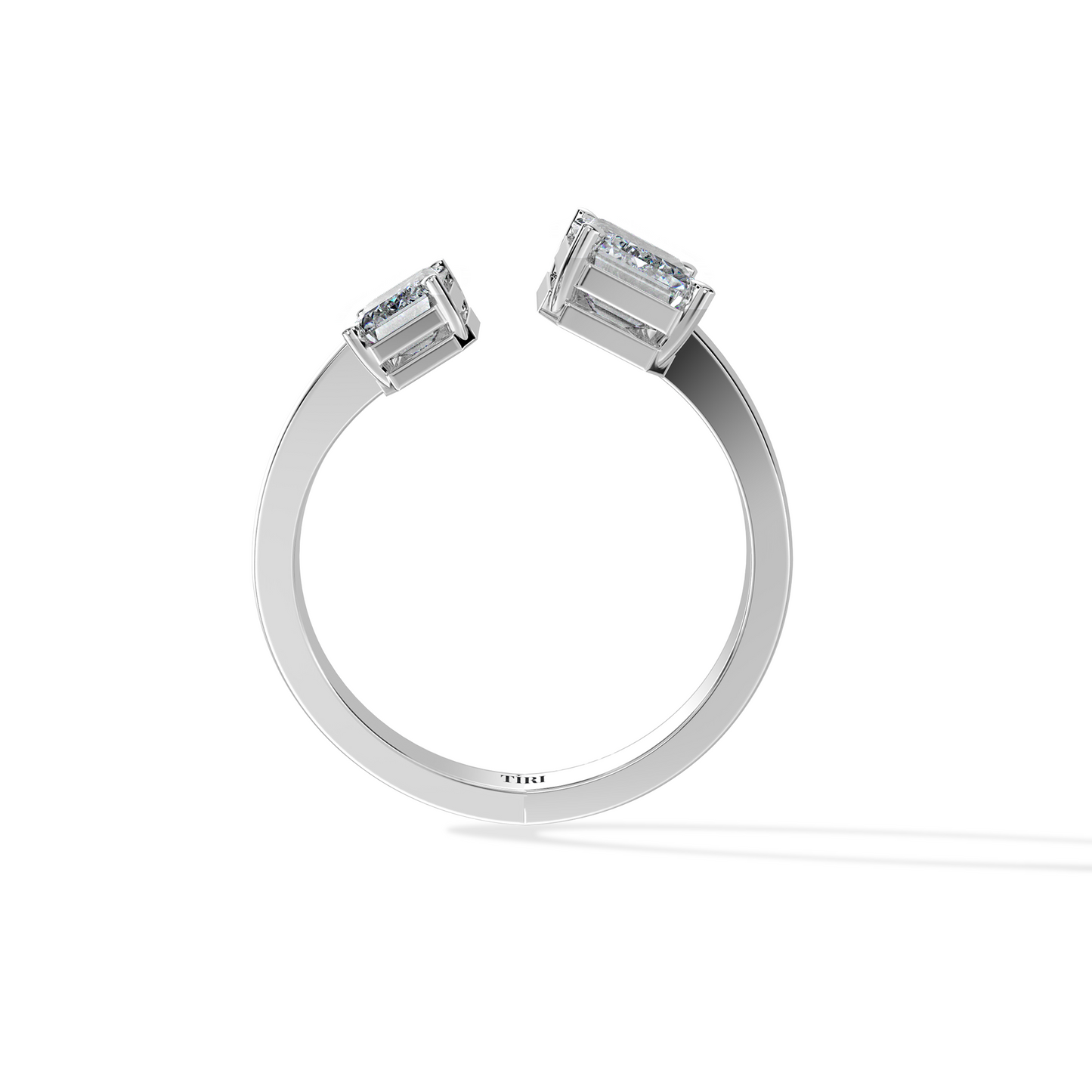 1.39 TW Duo Emerald Diamond Ring