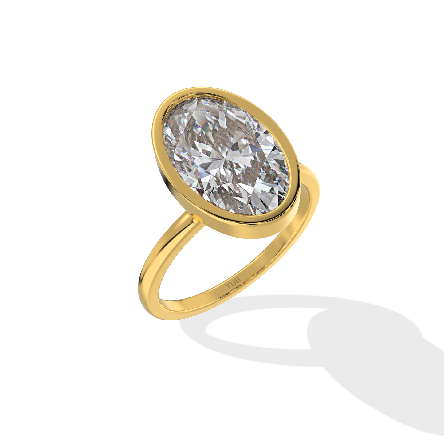 4.00 TW Oval Bezel Diamond Ring