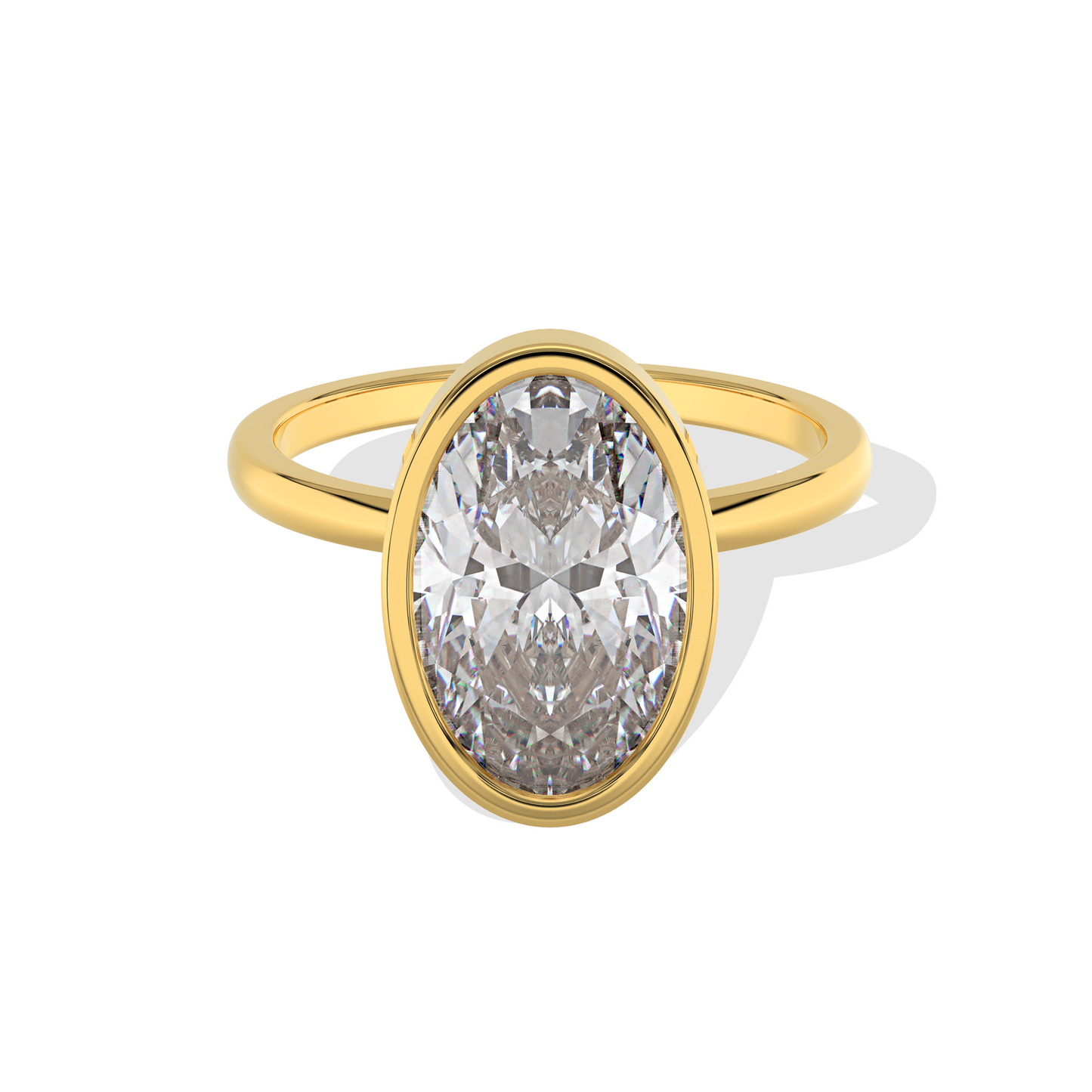 4.00 TW Oval Bezel Diamond Ring