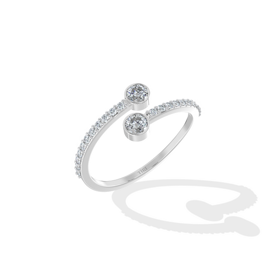 Dual Twist Diamond  Ring