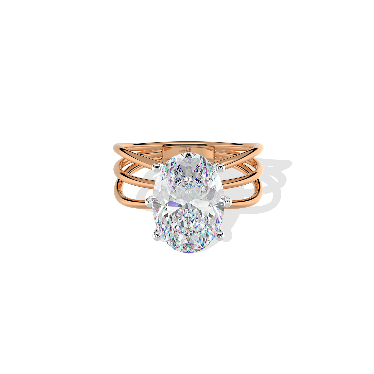 3.00 TW Oval Trio Band Diamond Ring
