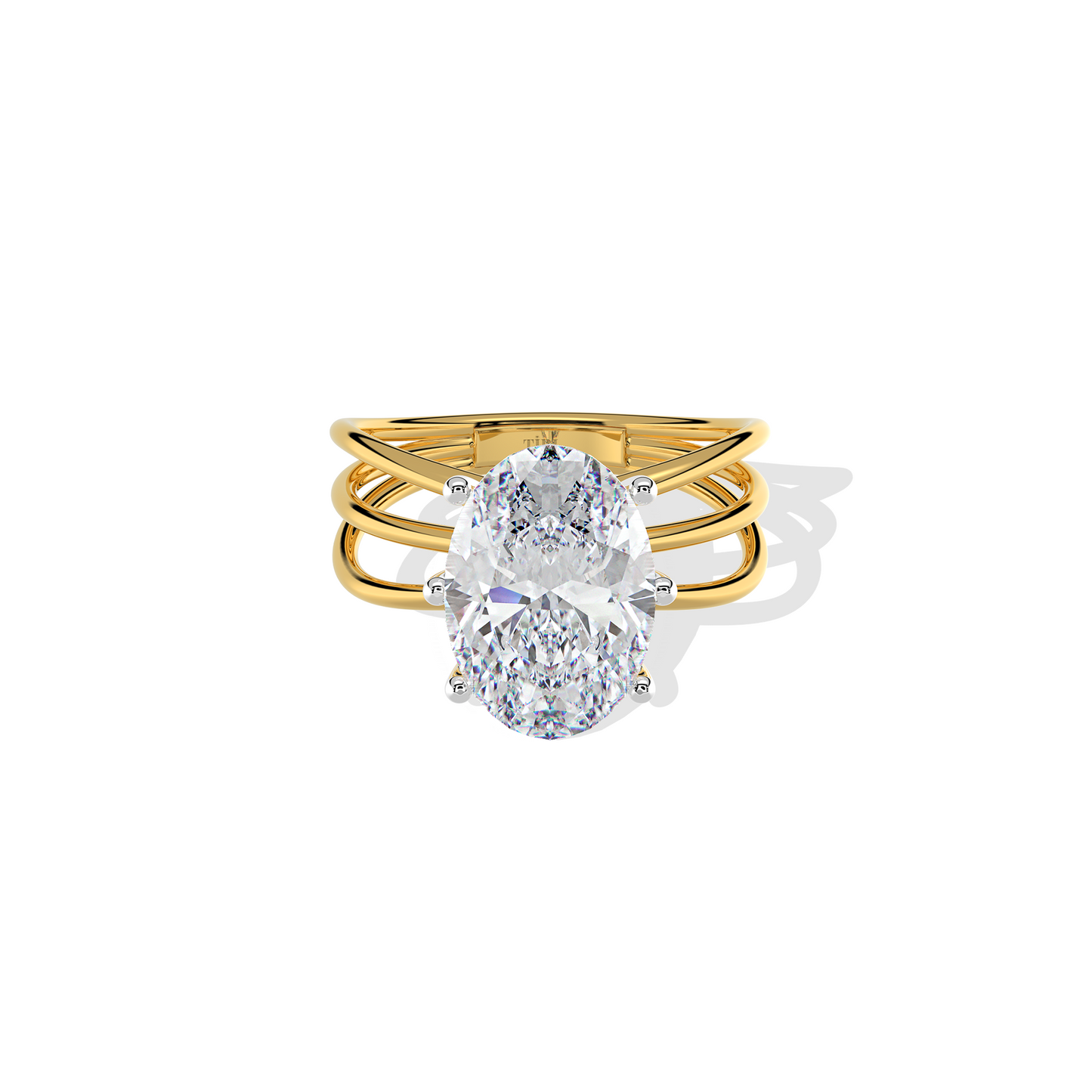 3.00 TW Oval Trio Band Diamond Ring
