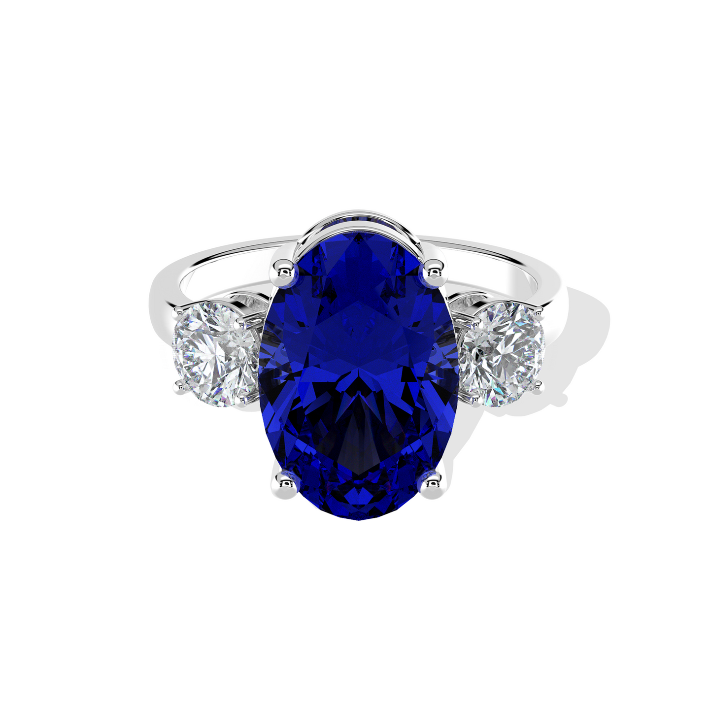 0.80 TW Diamond 4.00 Blue Cl Stone Ring