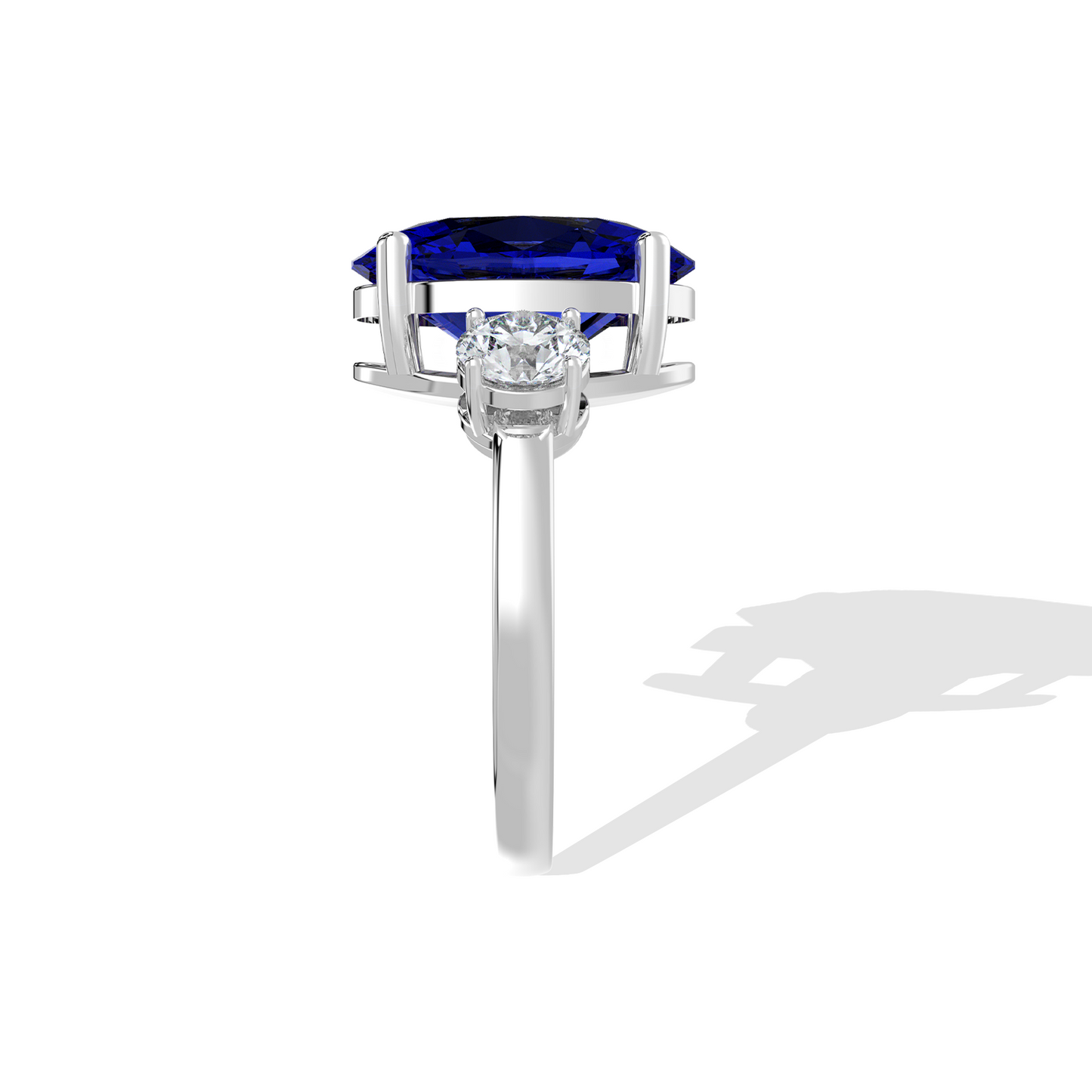 0.80 TW Diamond 4.00 Blue Cl Stone Ring
