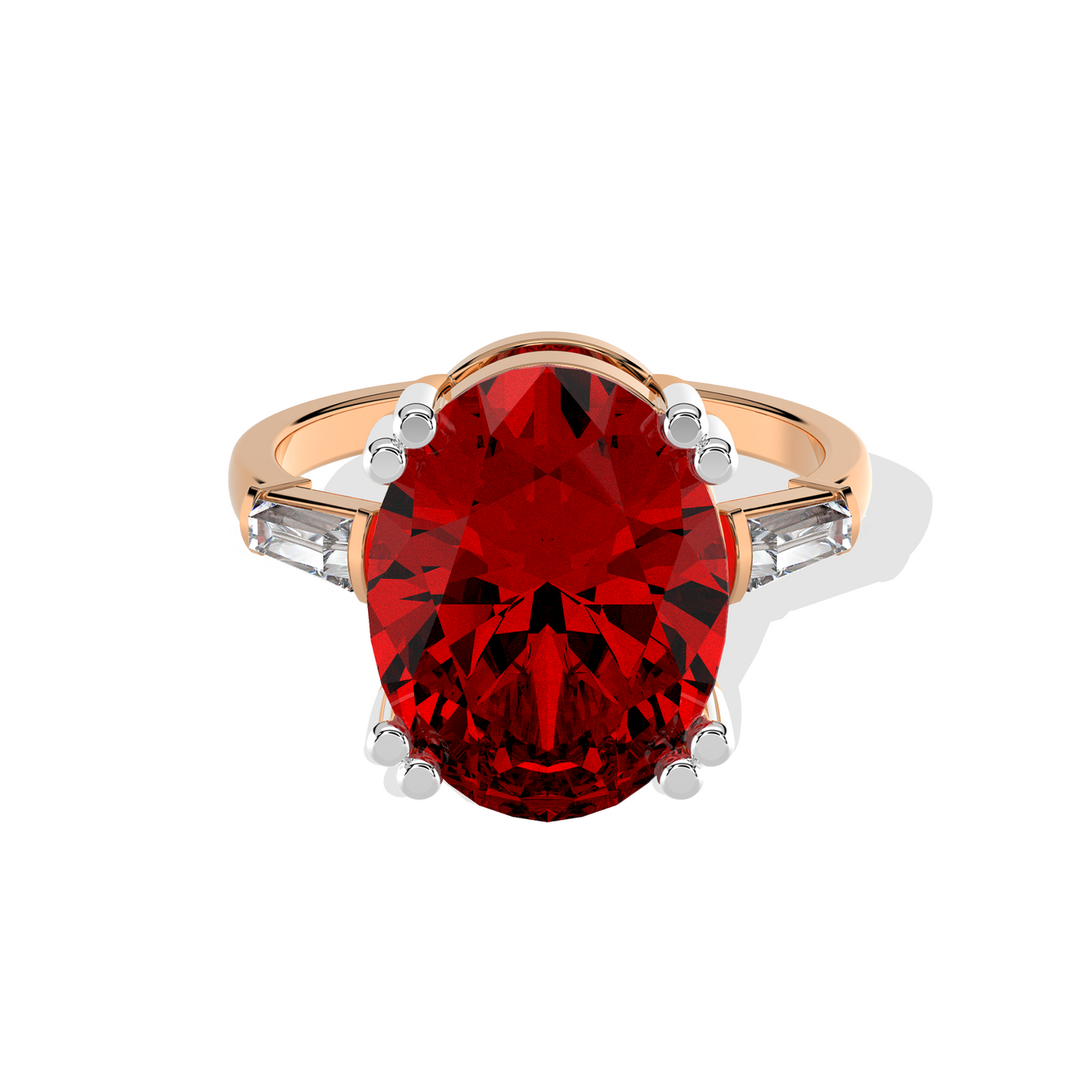 0.40 TW Diamond 5.00 Ruby Cl Stone Ring
