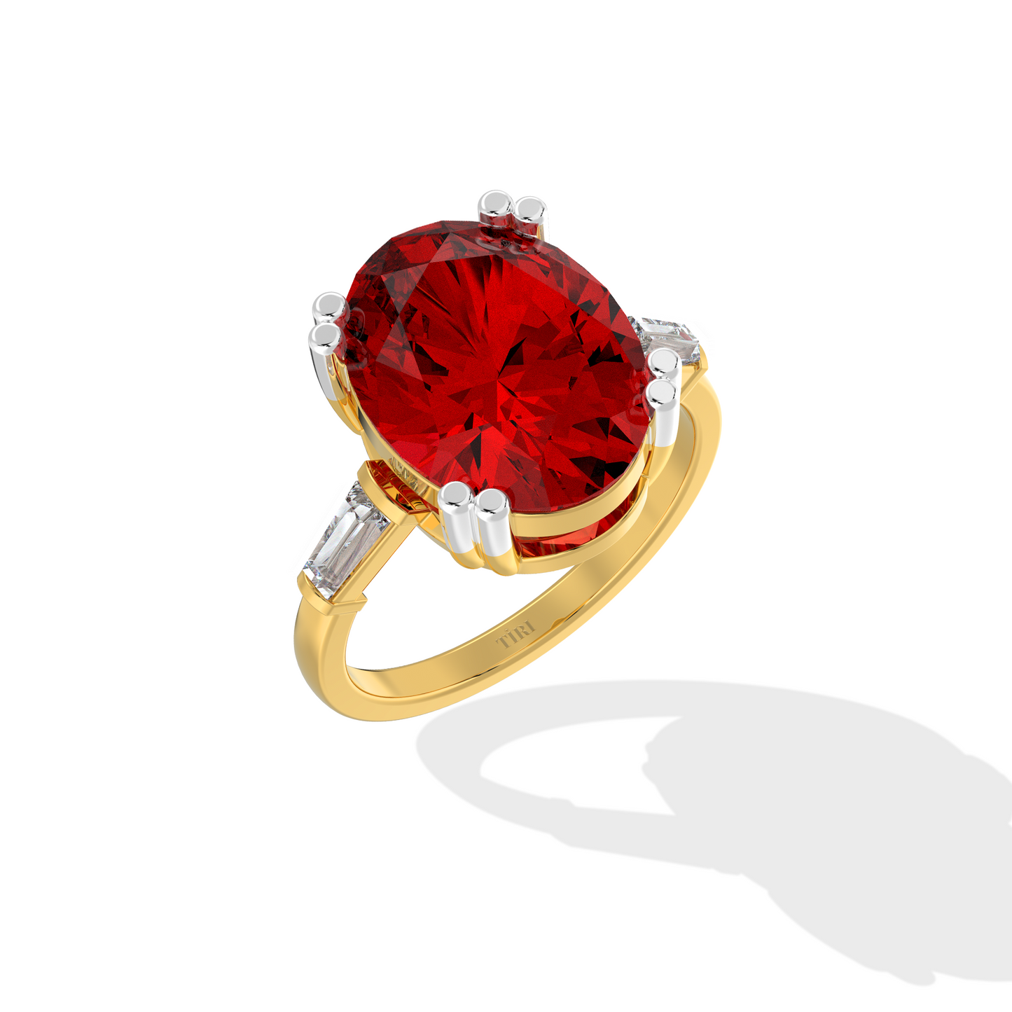 0.40 TW Diamond 5.00 Ruby Cl Stone Ring
