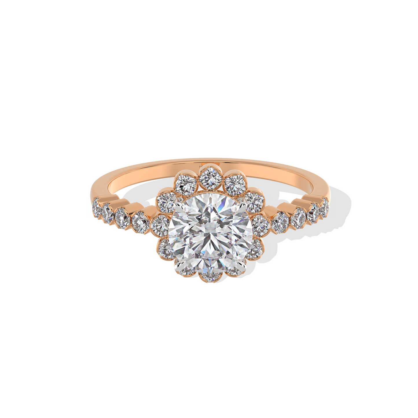 1.80 TW Flower Shaped Diamond Ring