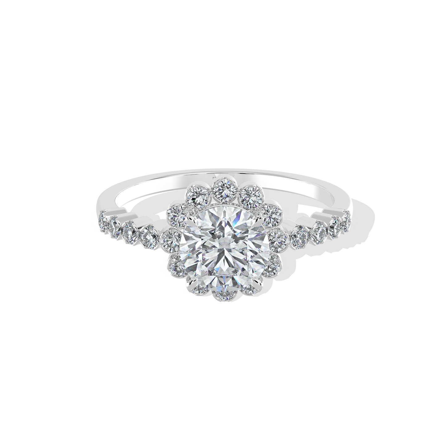 1.80 TW Flower Shaped Diamond Ring