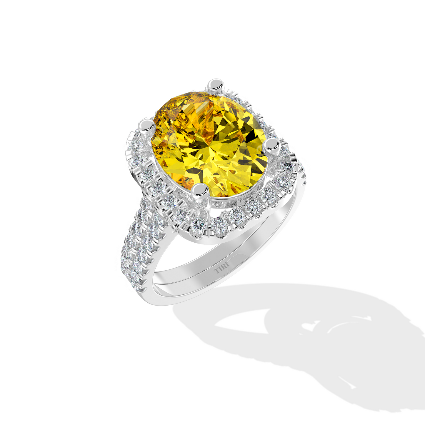 0.70 TW Diamond 3.00 Citrine Cl Stone Ring