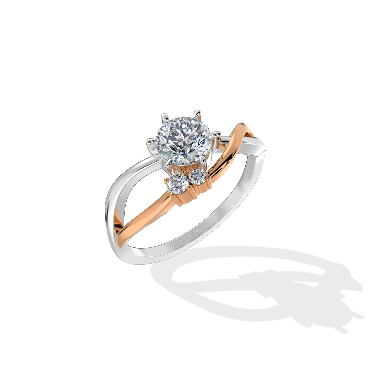 0.70 TW Round Duo Colour Diamond Ring