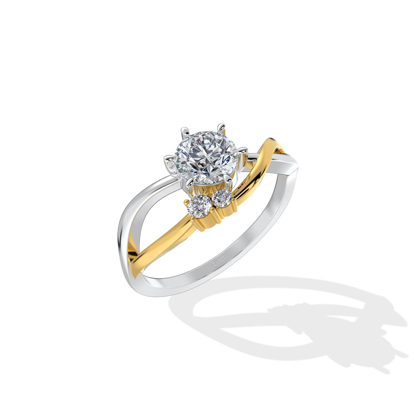 0.70 TW Round Duo Colour Diamond Ring