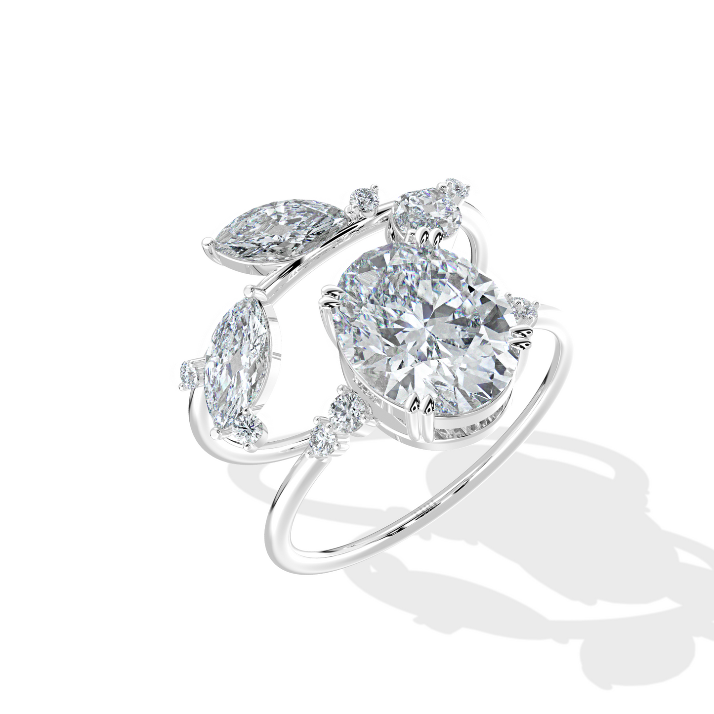 3.90 TW Multishaped Diamond Ring