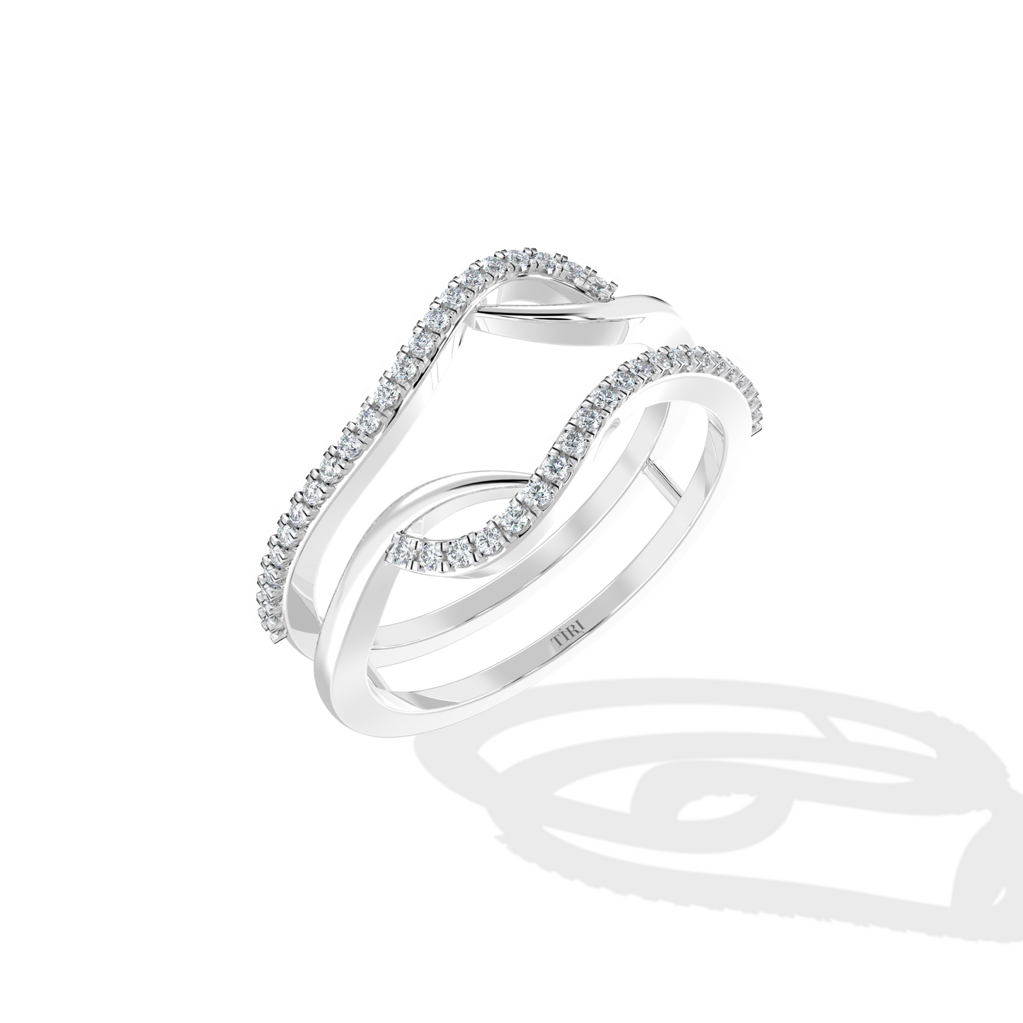Graceful Double Helix Diamond Ring