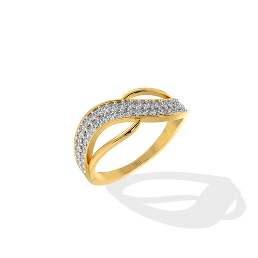 Golden Wave Diamond Ring