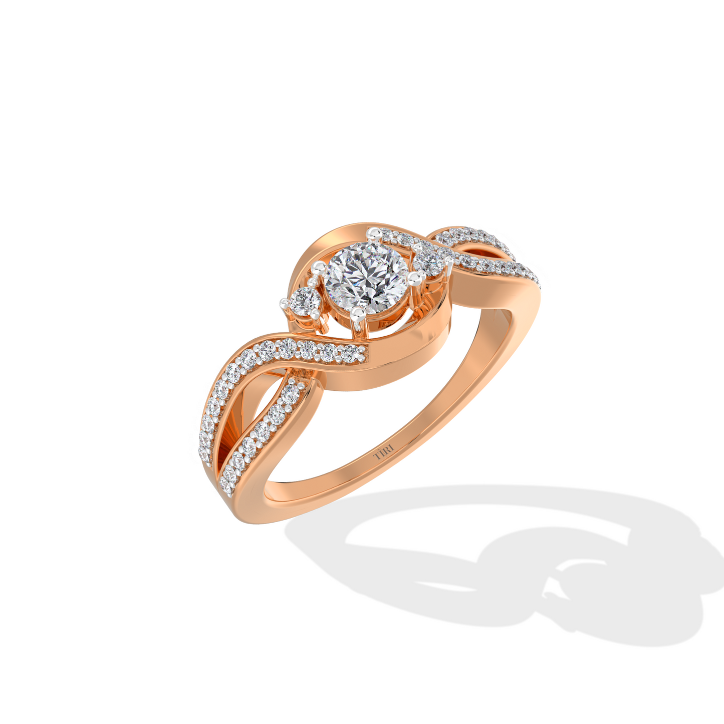 Rose Gold Twist Diamond Ring