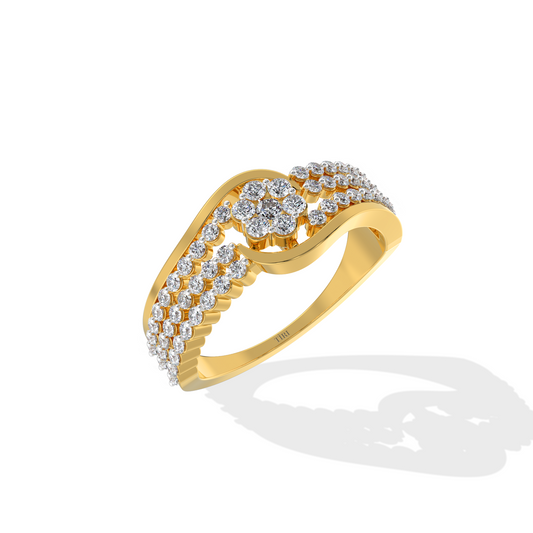 Golden Sparkle Engagement Ring