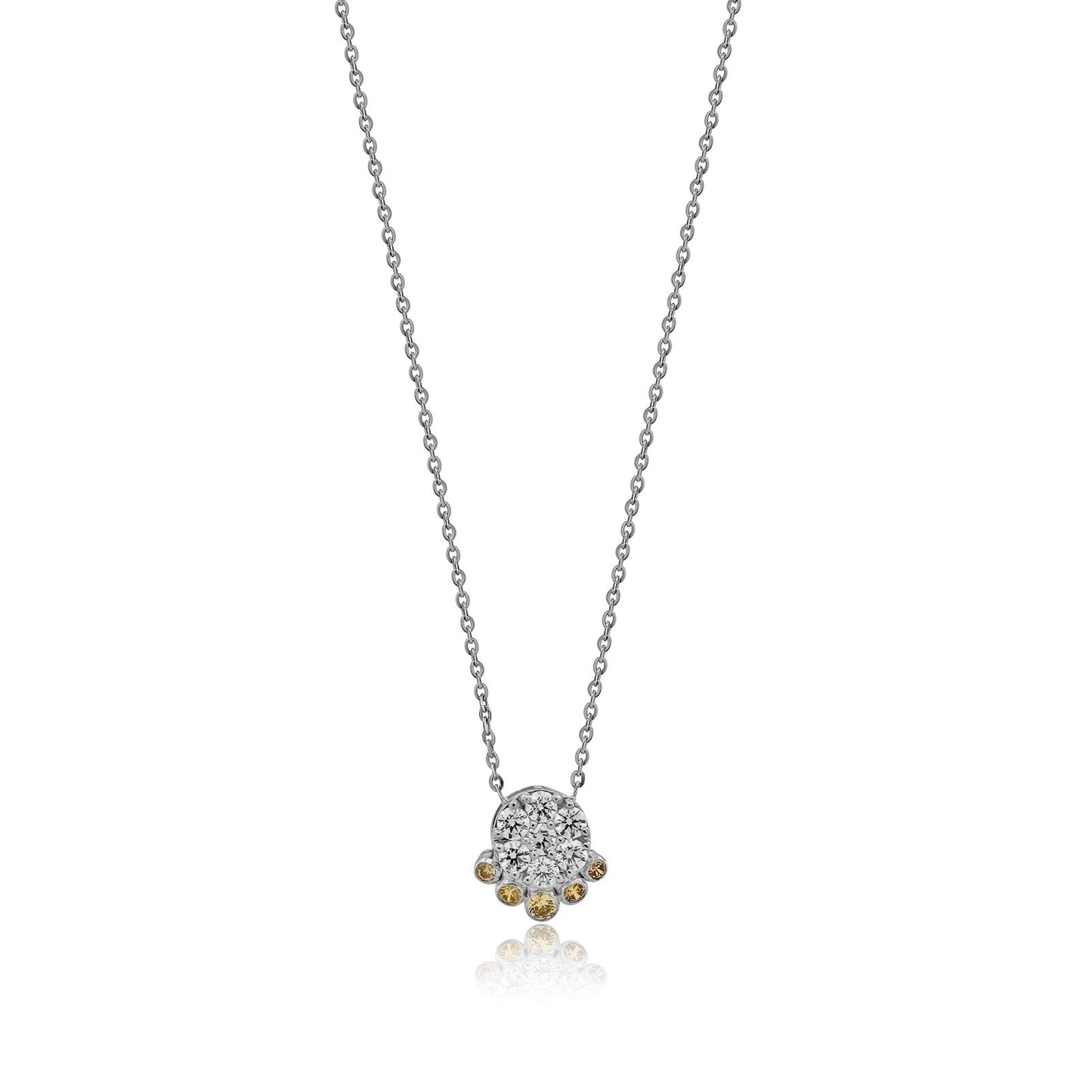 0.49 TW 0.34 Yellow Cl Stone Diamond Pendant
