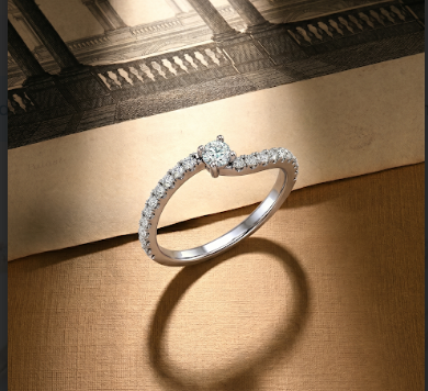 Tiri Infinite Grace Diamond Ring featuring a sleek band with sparkling diamonds set in elegant design