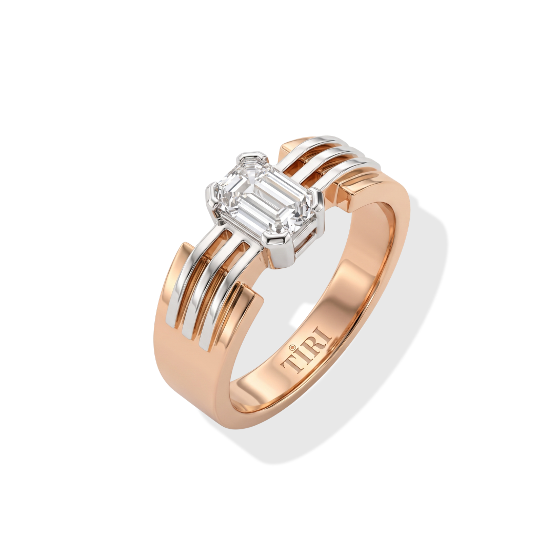 Sleek Onyx Men Diamond Ring by Tiri featuring a polished black onyx gemstone and sparkling diamonds on a silver band.