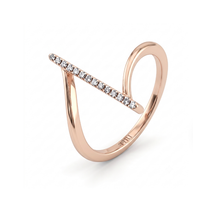 Tiri Ascent Geometric Diamond Ring featuring a modern design with geometric patterns and sparkling diamonds.