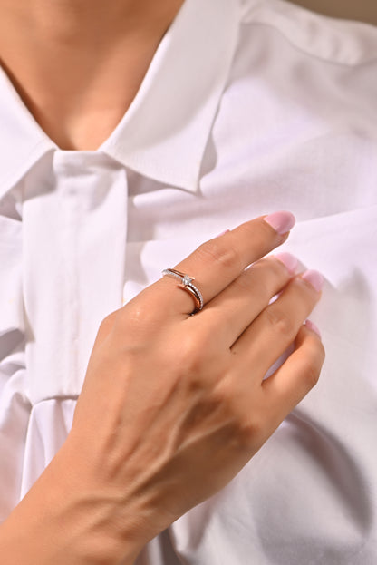 Elegant Cross Diamond Ring