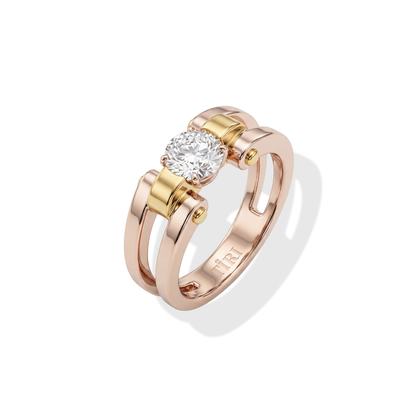 Tiri Solitaire Twist Men's Diamond Ring featuring a single sparkling diamond set in a sleek twist band design.