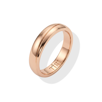 Men's gold band ring by Tiri featuring a smooth, polished finish and classic design.