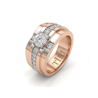 Tiri Meridian Men Diamond Ring featuring a sleek band with sparkling diamonds and modern design.