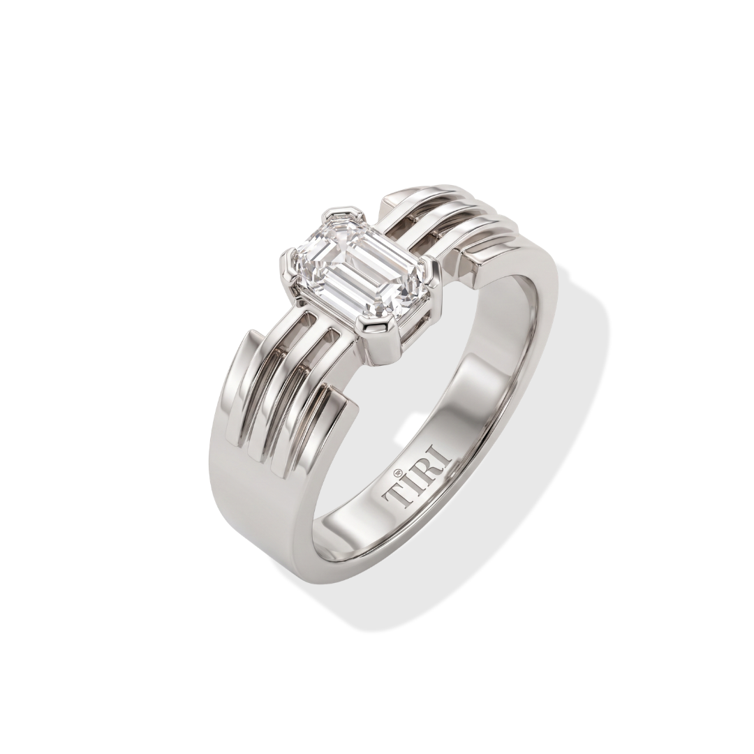 Tiri Sleek Onyx Men Diamond Ring showcasing a polished black onyx gemstone with diamond accents on a silver band