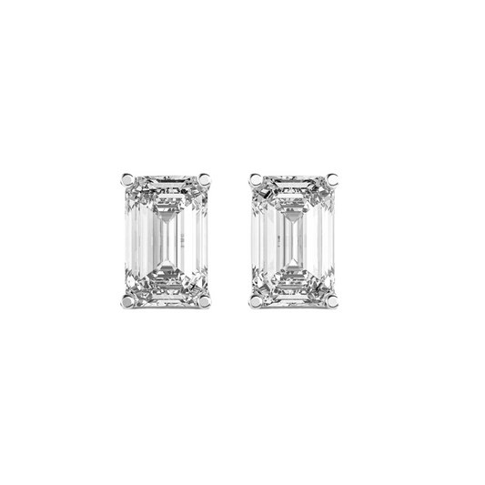 Emerald Diamond  Solitaire Stud