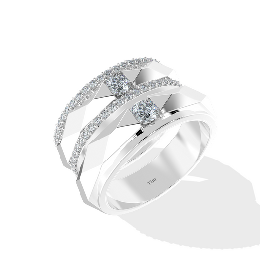 Elegant 1.75 TW diamond ring by Tiri featuring a sleek band with sparkling diamonds, suitable for special occasions or everyday wear.