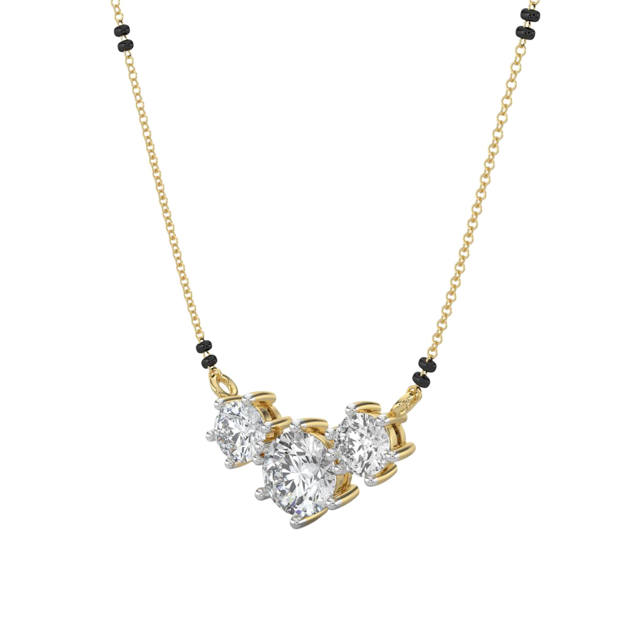 1.86 TW 1.03 CTS Diamond Mangalsutra