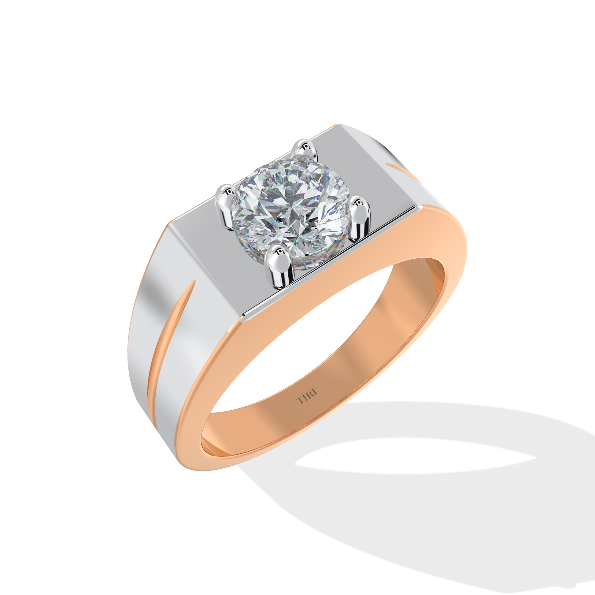 Close-up of Tiri 2.00 TW diamond ring showcasing sparkling round diamonds and a sleek silver band.