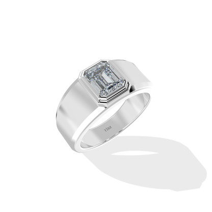 Tiri 1.00 TW diamond ring featuring a sleek band with a sparkling central diamond and intricate detailing.