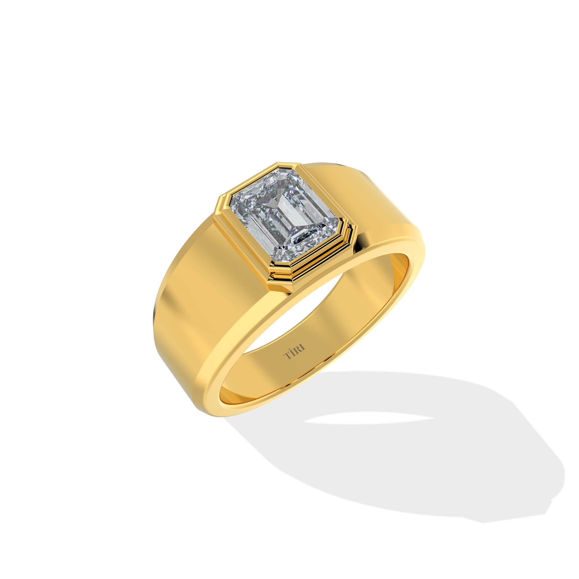Tiri 1.00 TW diamond ring featuring a sleek band with a sparkling central diamond and elegant design.