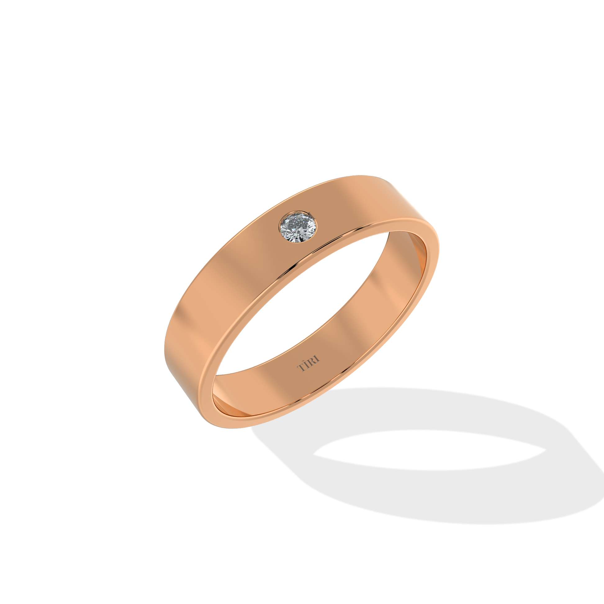 Tiri 0.20 TW diamond ring featuring a sleek band with sparkling diamonds, showcasing elegant jewelry craftsmanship.