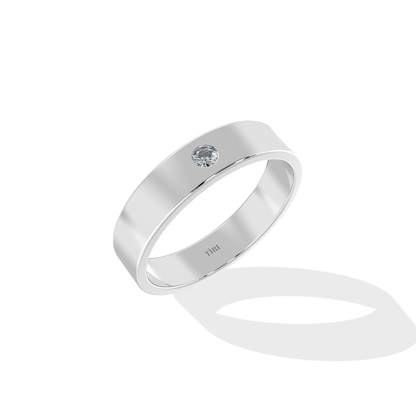 Tiri 0.20 TW diamond ring featuring a sleek band with sparkling diamonds and a polished silver finish.