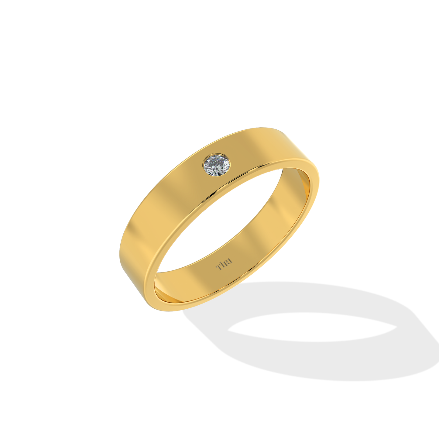 Elegant 0.20 TW diamond ring by Tiri featuring a sleek silver band and a sparkling central diamond.