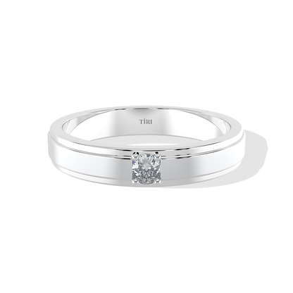 Tiri 0.30 TW diamond ring featuring a sleek band with a sparkling central diamond and intricate detailing.