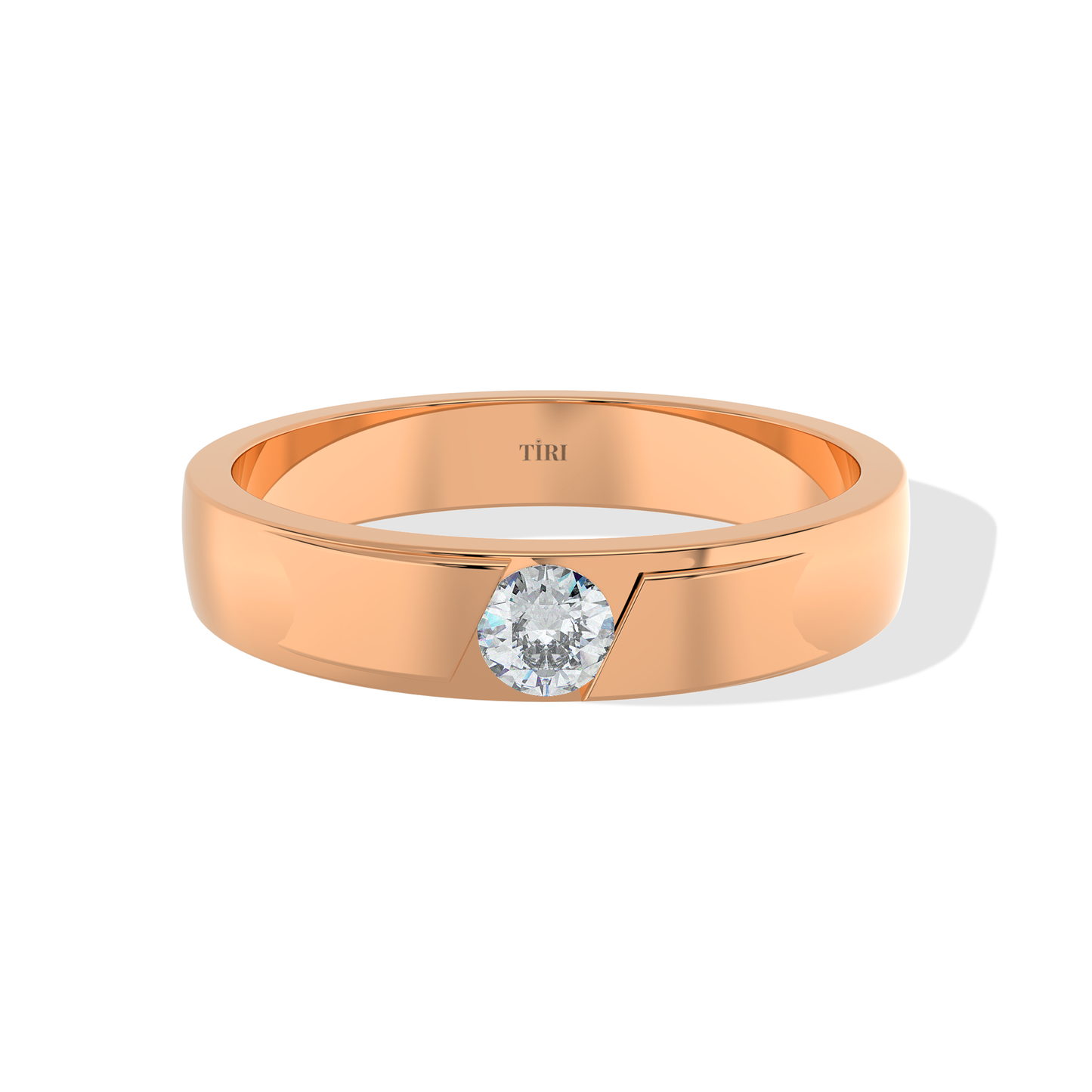 Tiri 0.50 TW diamond ring featuring a sleek band with sparkling diamonds, elegant jewelry suitable for special occasions.