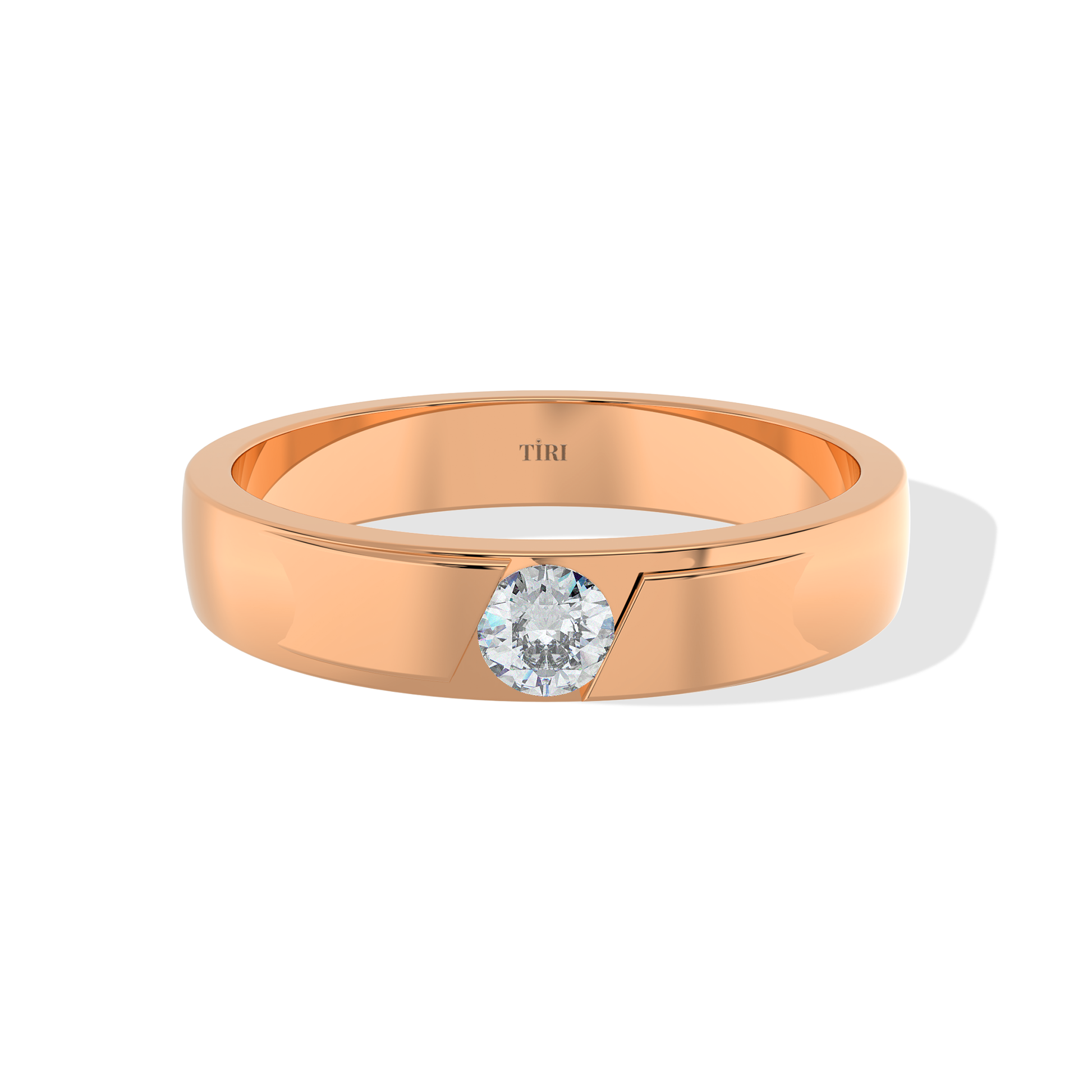 Tiri 0.50 TW diamond ring featuring a sleek band with sparkling diamonds, elegant jewelry suitable for special occasions.