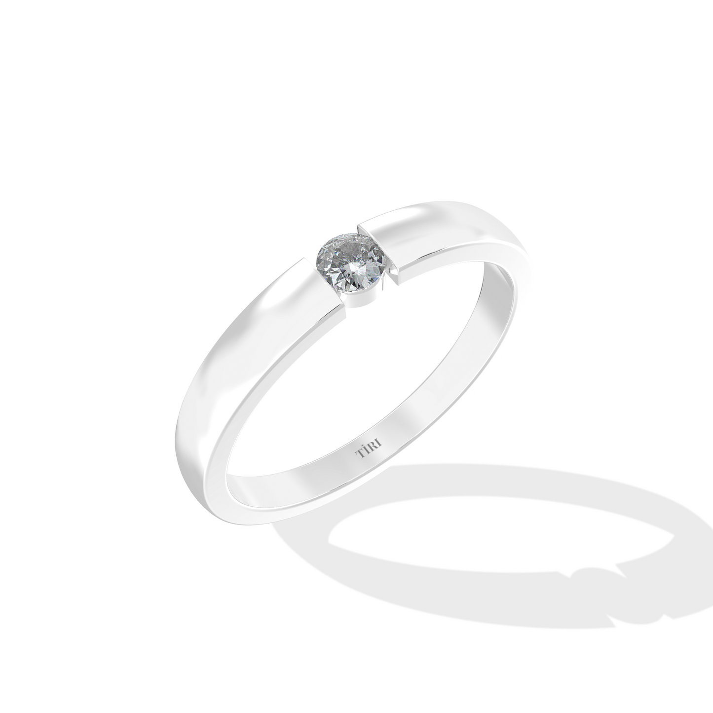Tiri 0.40 TW diamond ring featuring a sparkling solitaire diamond set in a sleek band.